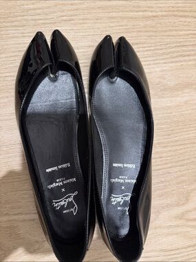 Christian Louboutin Black Patent Split-Toe Ballet Flats